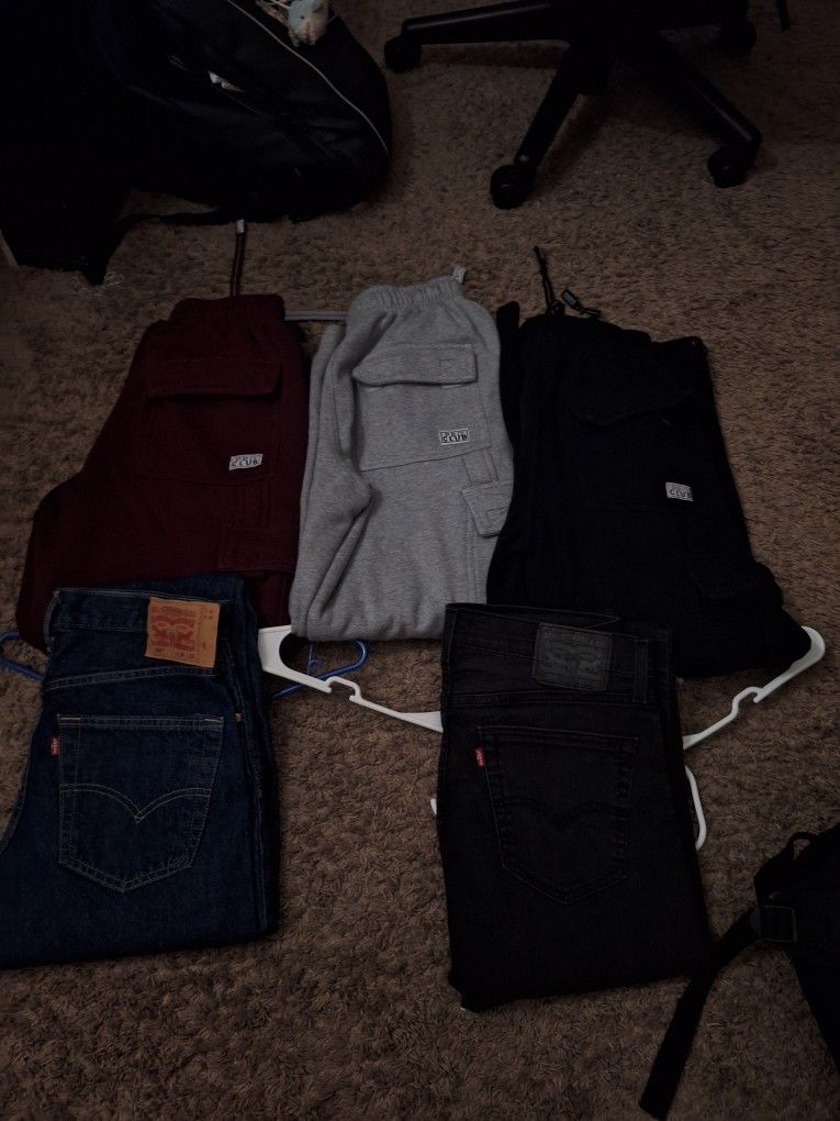 Levis Jeans Size 30. Pro Club Sweats size Small