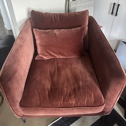 Plush Velvet Burgundy Accent Chair 