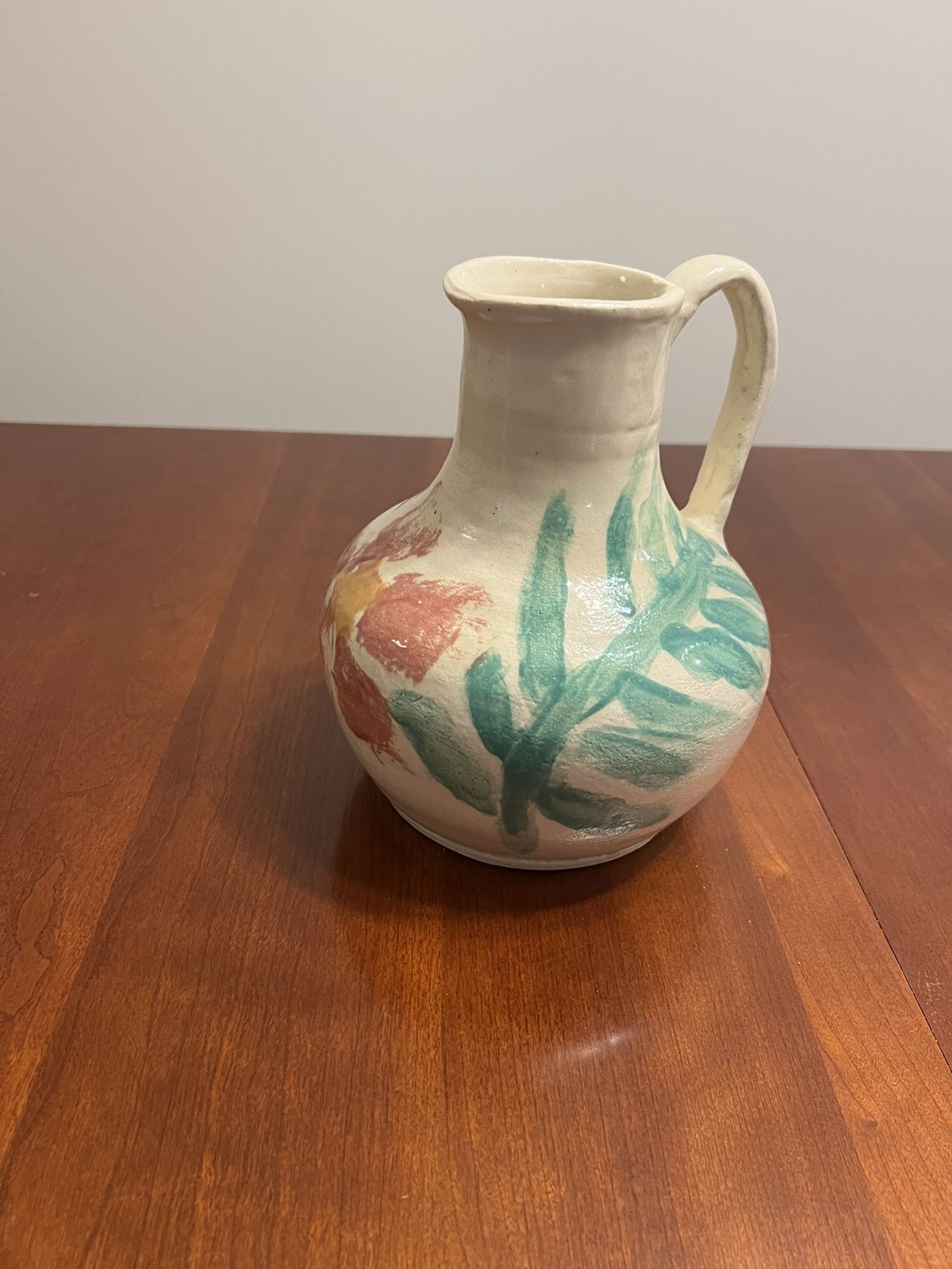 Stone Pitcher / Vase. Hand Painted