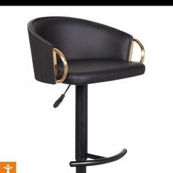 Solstice Black Faux Leather Adjustable Swivel Bar Stool