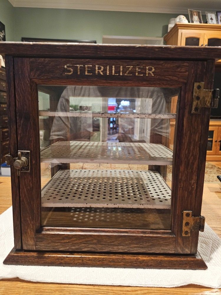 Vintage Sterilizer Cabinet Medical Dental Barber