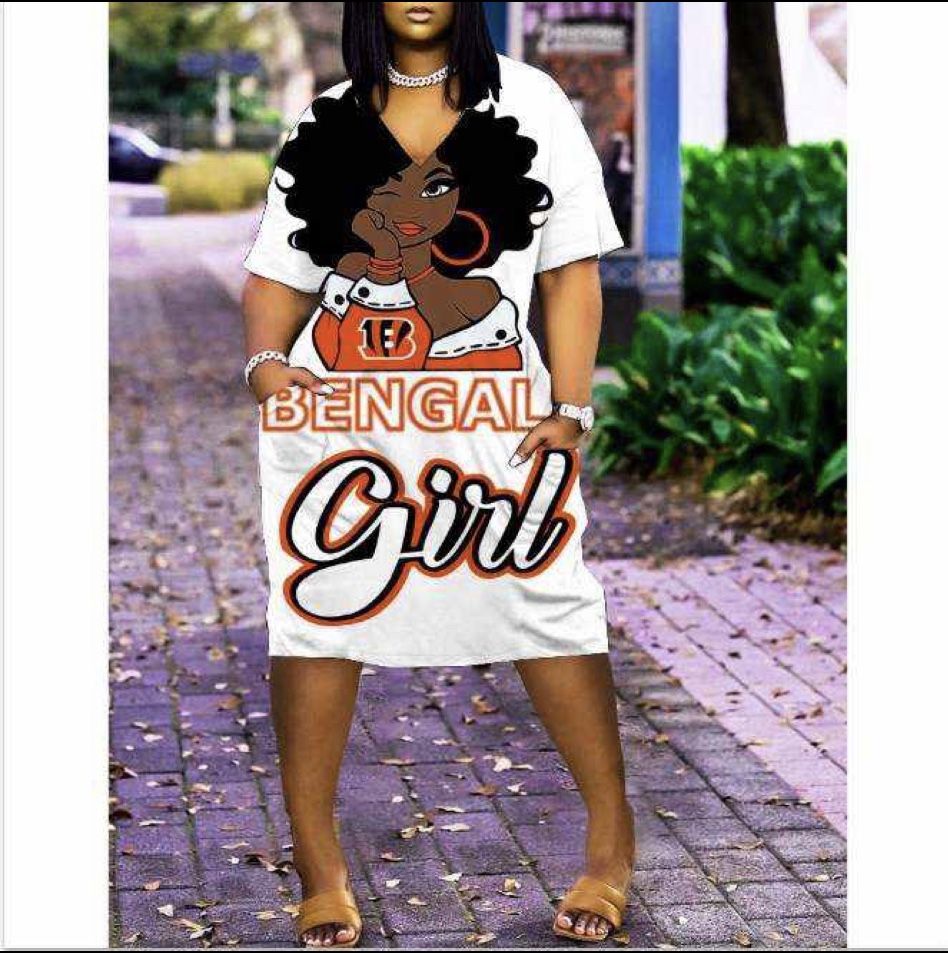 Cincinnati Bengals V Neck Summer dress