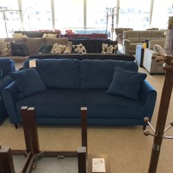 Blue Sofa And Loveseat