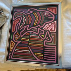 Framed Mola Textile Art