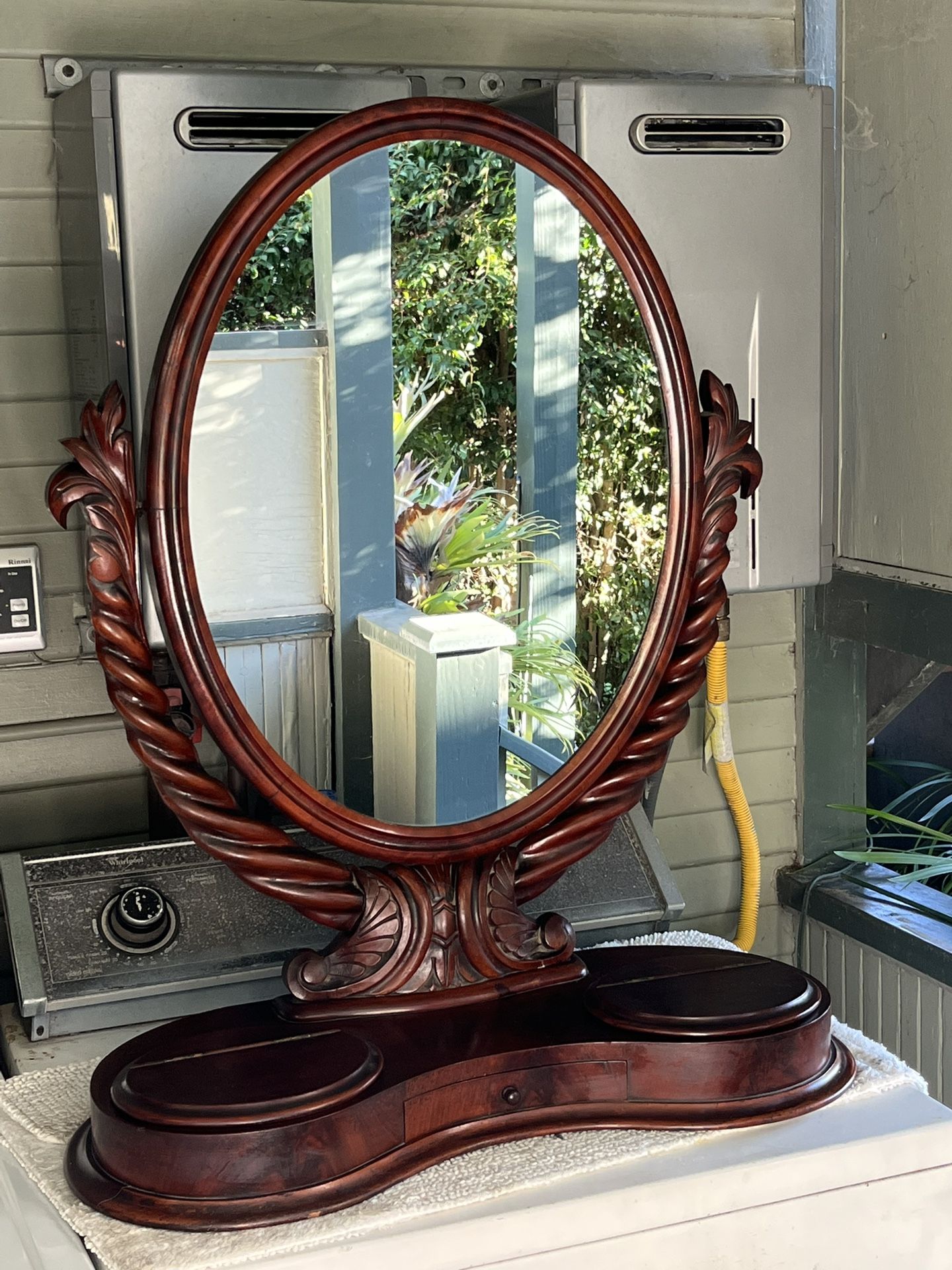 Antique Victorian Swivel Mirror Valet