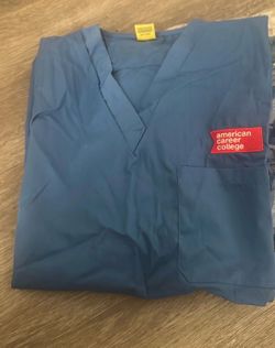 American Career College Blue Scrubs Small