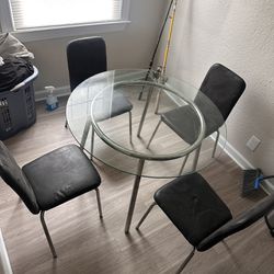 IKEA Glass Round Table 