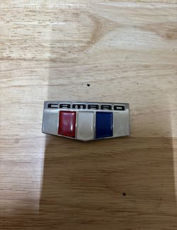 Chrome Flag Fender Emblem 2-3/4 in. Metal for 2010-24 Camaro