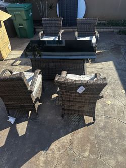 Patio Table Rattan Set