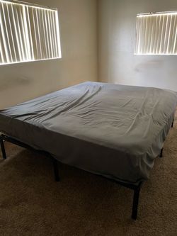 FREE Cal King Mattress + Metal Bed Frame - Used