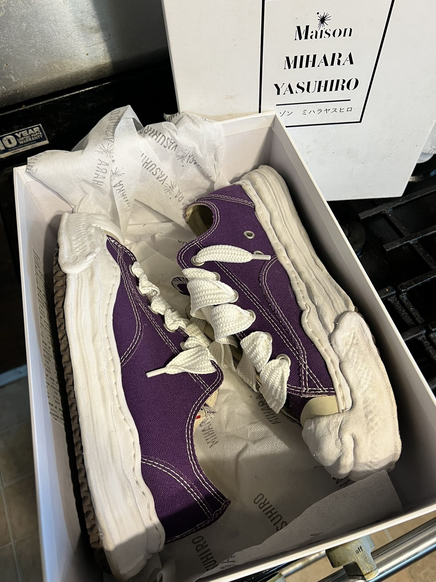 PURPLE AND WHITE MMY MAISON MIHARAS SIZE EU 43 US 9.5 Or 10