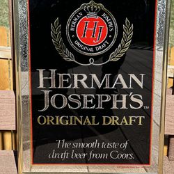 Herman Joseph's Original Draft Advertising Vintage Mirror