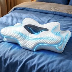 Sleep Doctor Approved Cervical Neck Pillow for Sleeping, Ergonomic Contour Side Sleeper Pillows for Adults, Cooling Orthopedic Pillow for Pain Relief 