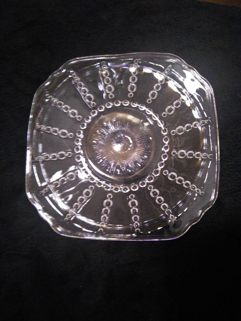 Beautiful Sun Pattern Antique Dish 6" X 6"