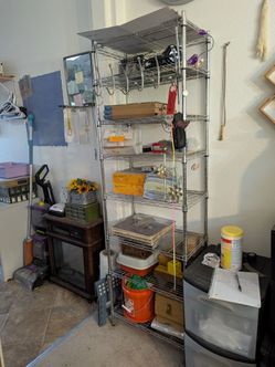 Metal adjustable shelving unit eight shelves