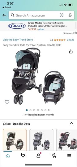 (Gray) Baby Stroller With Car seat 