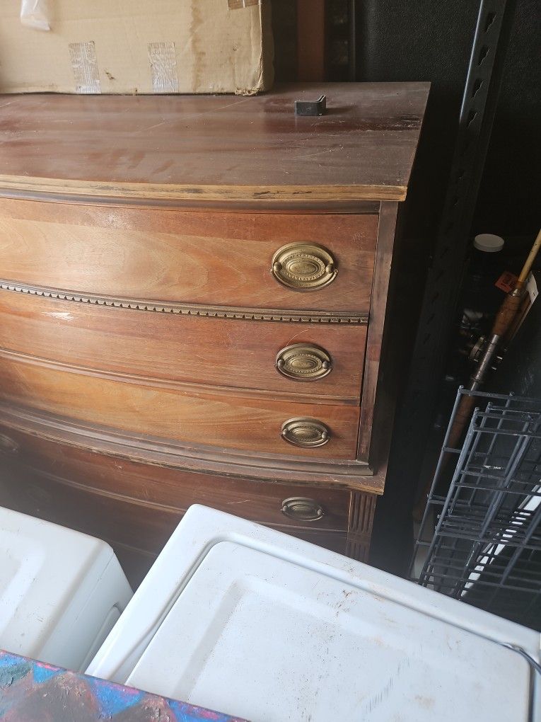 Chest On Chest Antique Dresser 1940s Era Mahogany