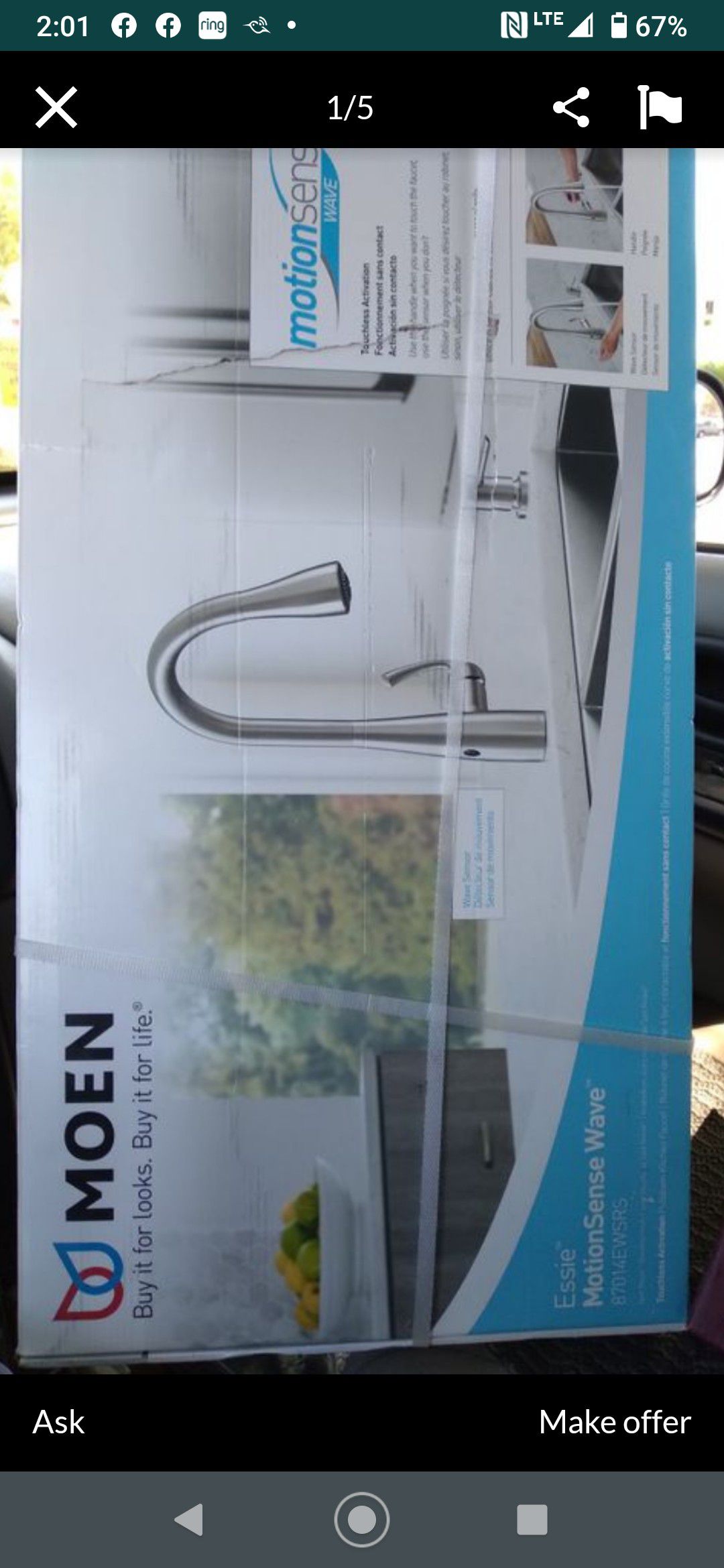 Moen motion sensor faucet new see last picture please for$$$