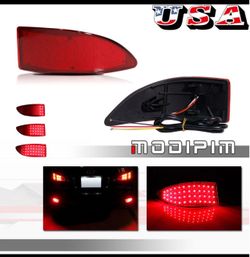 2pcs Red Lens LED Bumper Reflectors Rear Lights For 06-13 Gen2 Lexus IS250 IS350