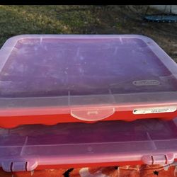 2 Sterilite Ornament Containers 