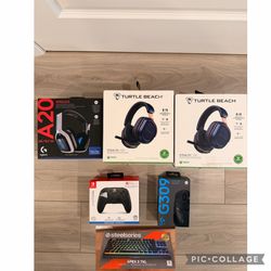 Assorted gaming products prices in description