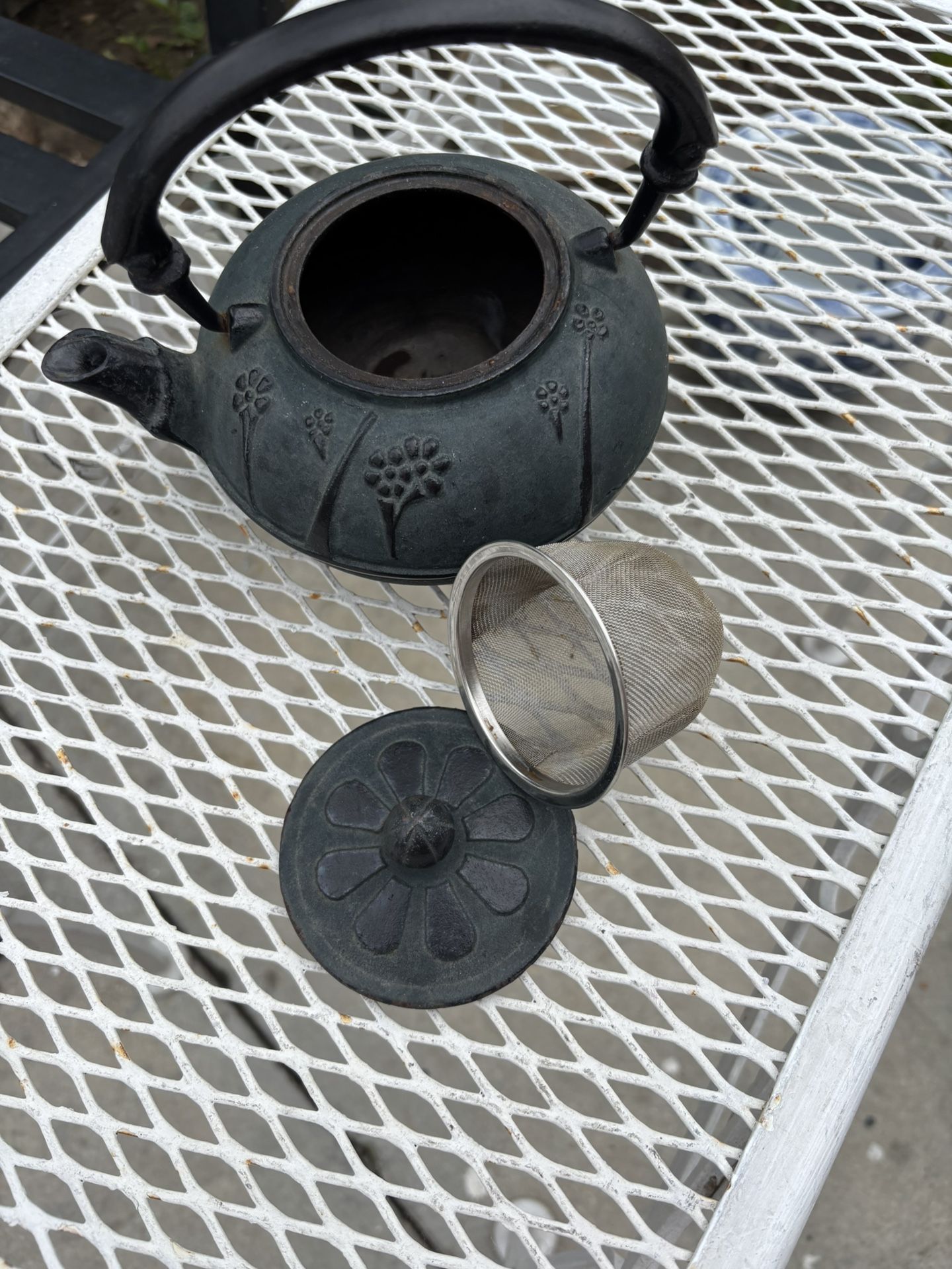 Cast iron tea kettle