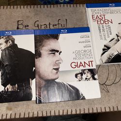 Giant  East Of Eden ,rebel W/o A  Cause Blu ray Lot  3Disc Digibook  James Dean