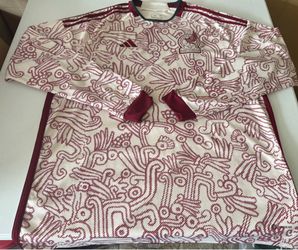 Adidas Mexico white cream burgundy long sleeve jersey size 5xl