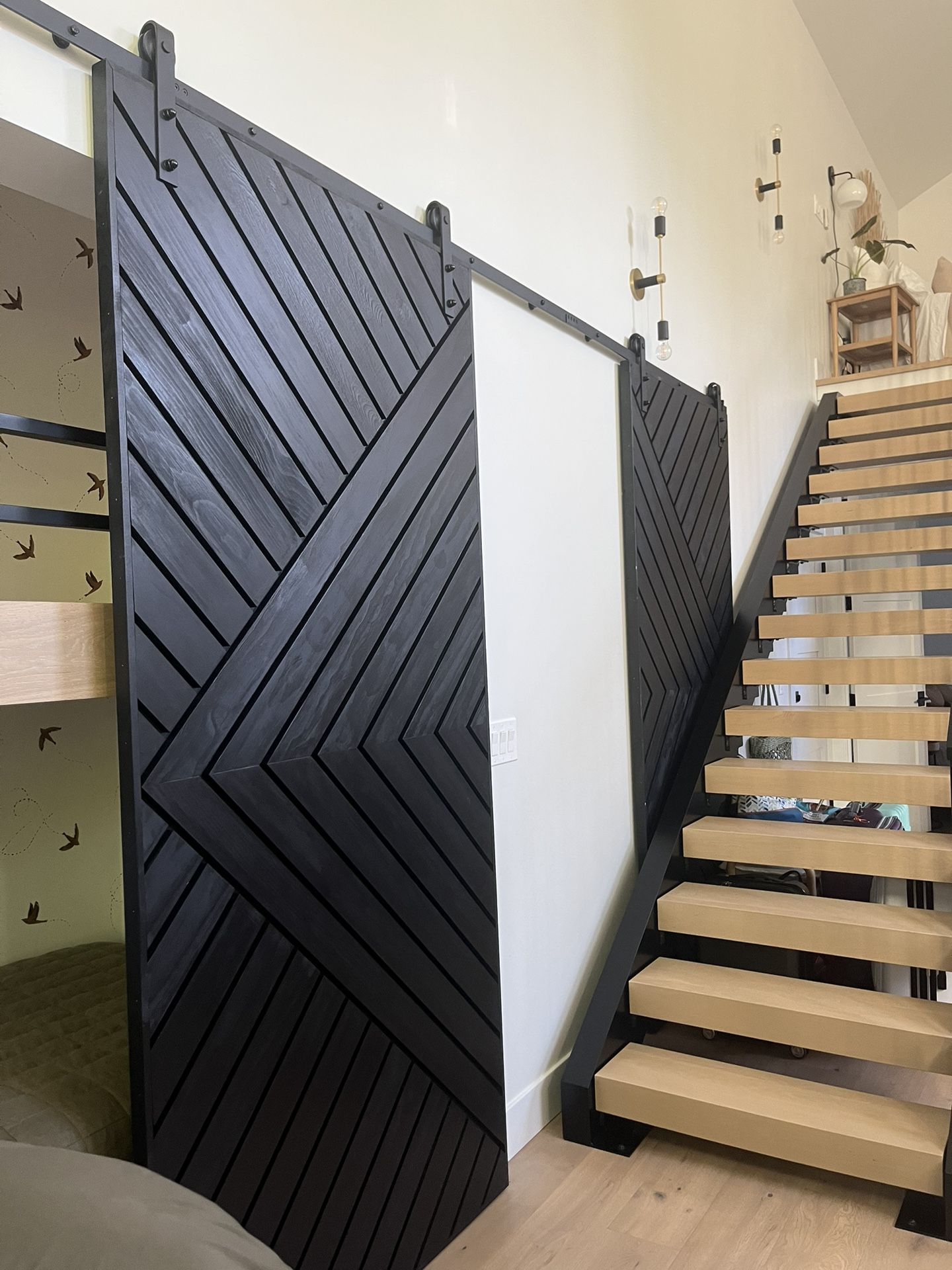 Custom Chevron/Herringbone Sliding Barn Doors