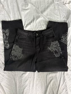 New Men’s Rhinestone Baggy Jean
