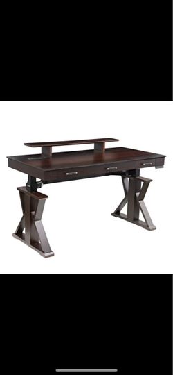 NEW Brown Eureka Ergonomic Ark XP 63” x 29” Executive Adjustable Desk Solid Wood Veneer