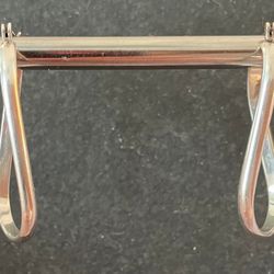 Vintage Silver Plated Rounded Rectangular Twist Hoop Earrings