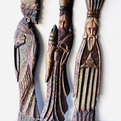 MCM Wooden Wise Men Wall Plaques 