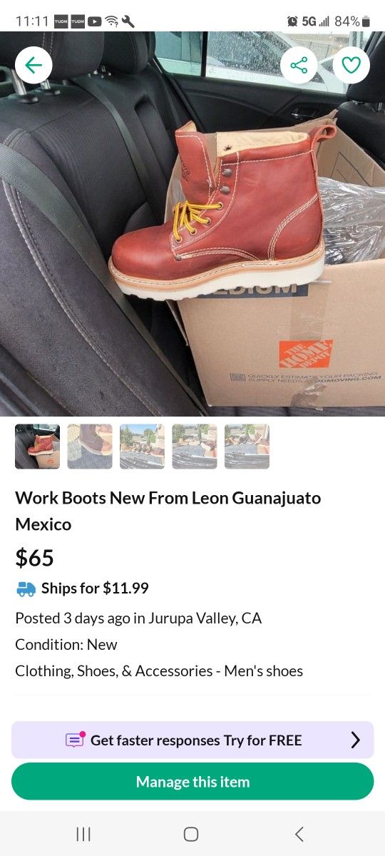 Work Boots New From Leon Guanajuato Mexico NO STEEL TOE