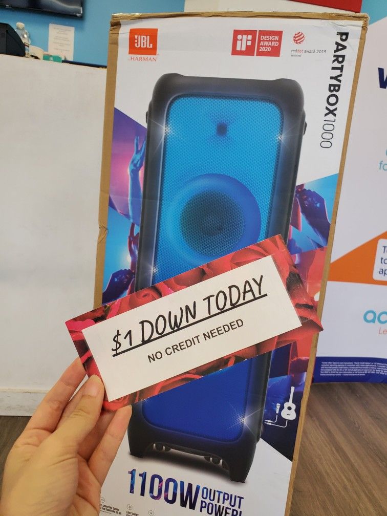 JBL Partybox 1000 Speaker Brand New -5 Dollars Down No Credit Needed!