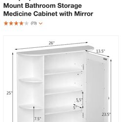 Bathroom Storage Cabinet With Mirror New