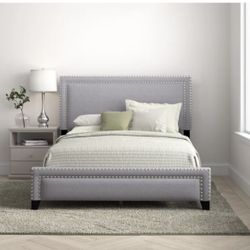 Modern upholstered queen bed frame 