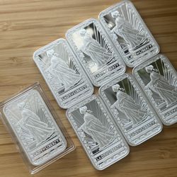 1 Ounce Silver Bar PAMP Lady Of Liberty 