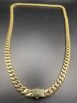 14K Stamped Miami Cuban Link Chain 22IN 9MM