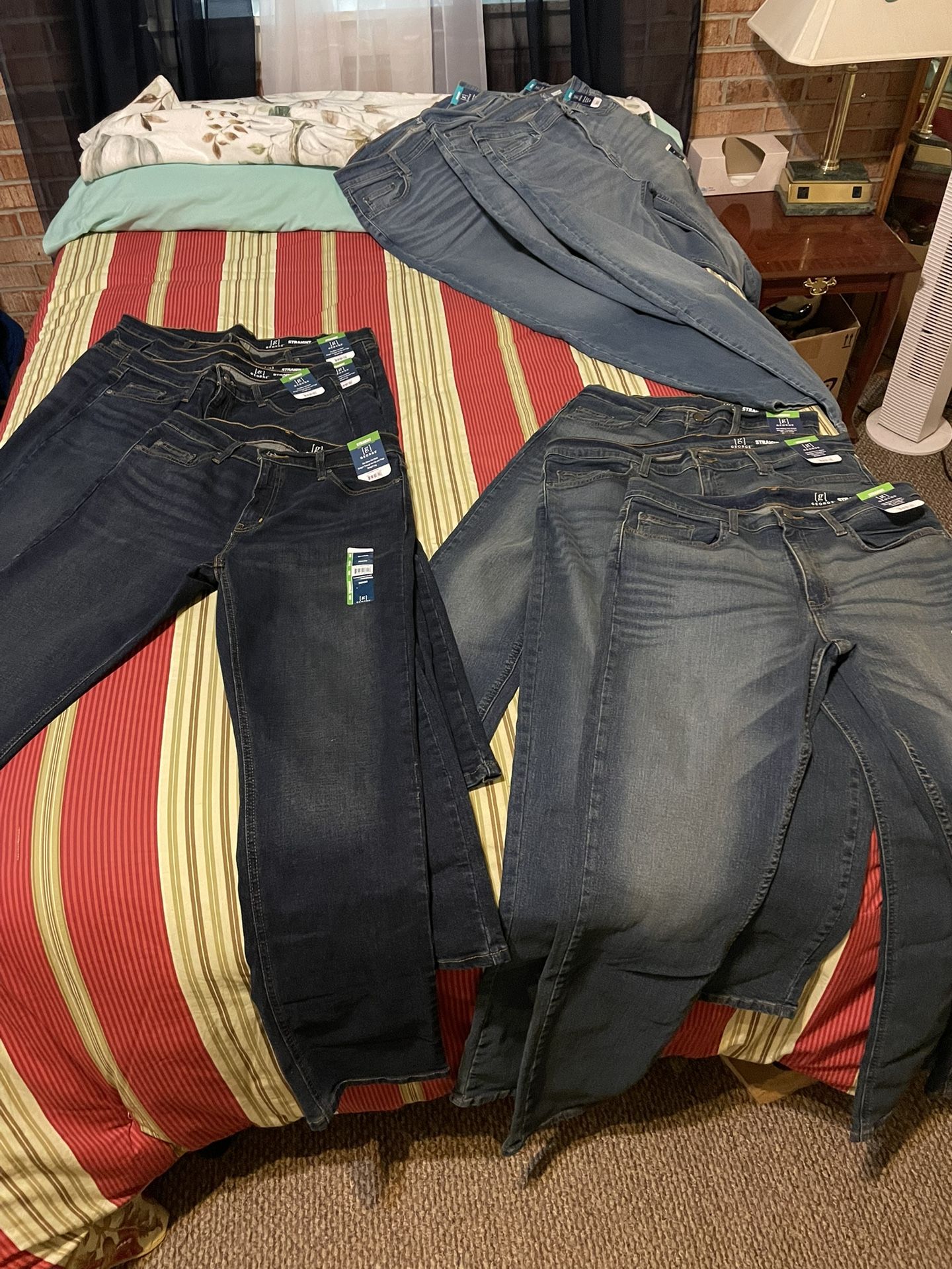 NEW Men’s George Brand Blue Denim Jeans Straight & Bootcut Stretch Assorted Sizes