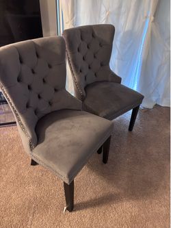 Grey Dining Chairs Set of 2
