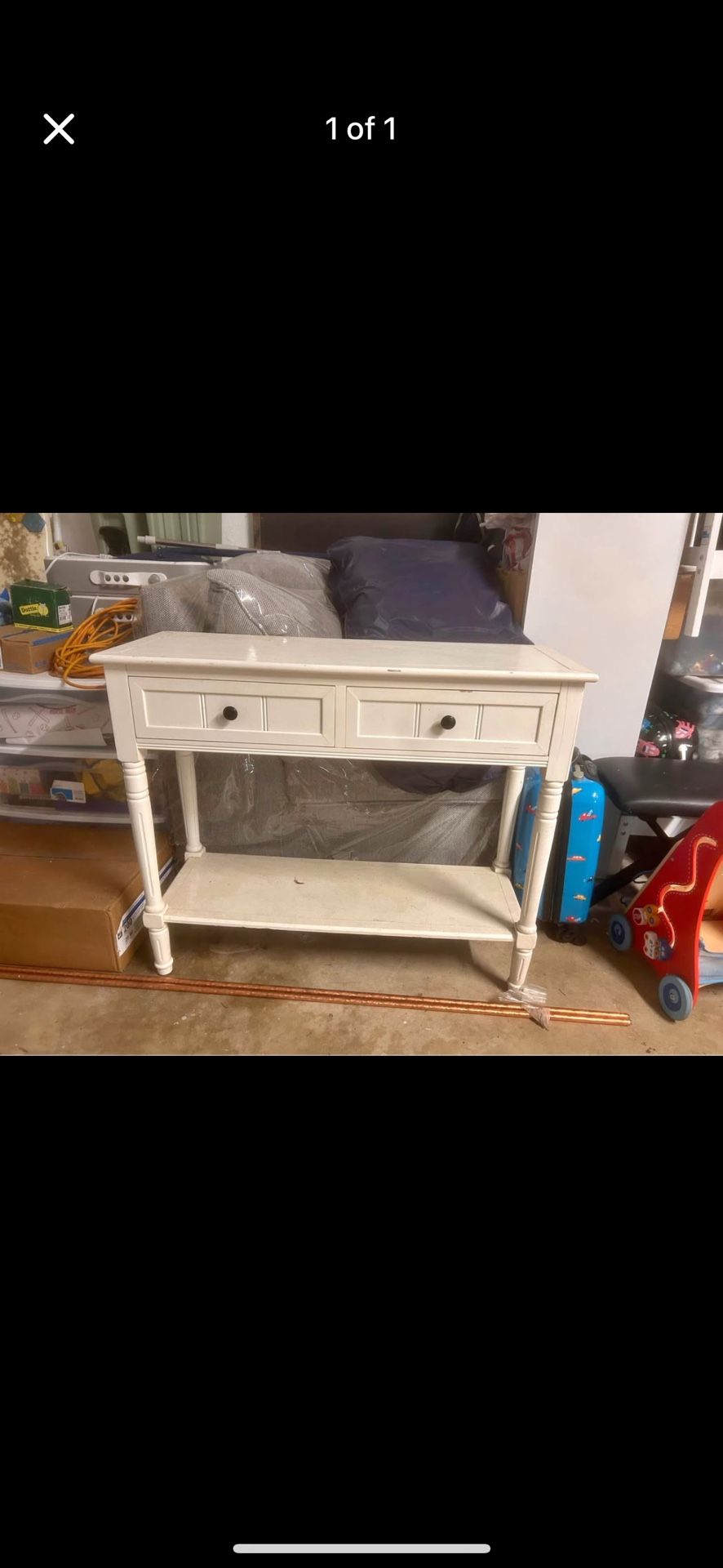 White console sofa table