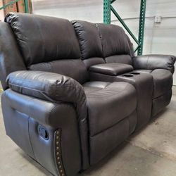 2 Piece Sofa Love Seat Set Gun metal Grey