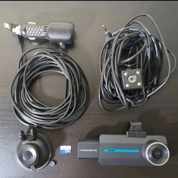 2.5K+1440P Triple Dash Cam with 32GB Card Front Rear Cabin 3 Channel Car Camera