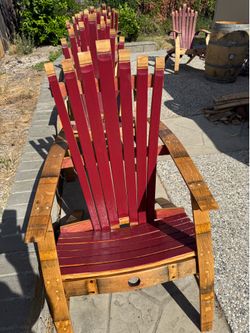 Oak wine barrel Adirondack chairs