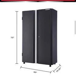 Ready-to-Assemble 24-Gauge Steel Freestanding Garage Cabinet in Black (48 in. W x 72 in. H x 18.3 in. D