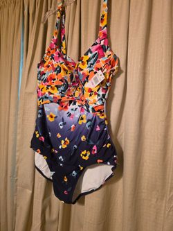 Anne Cole Floral One-Piece Swimsuit New with Tags size 22