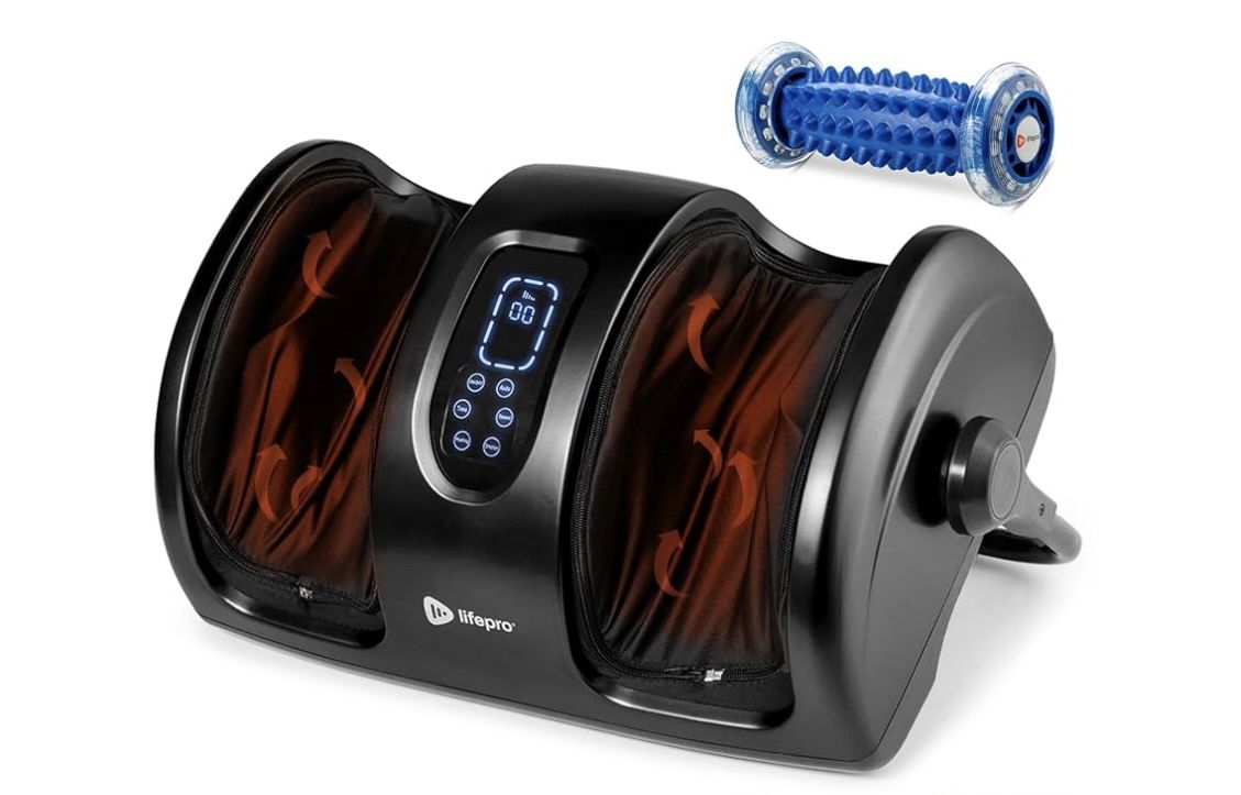 LifePro Shiatsu Foot Massager Machine Heat, Rollers for Plantar Fasciitis Pain Relief and Neuropathy - Calf and Home Rehab Therapy