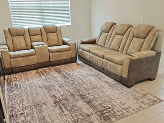 Power Reclining Leather Living Room Couch and Sofa Set