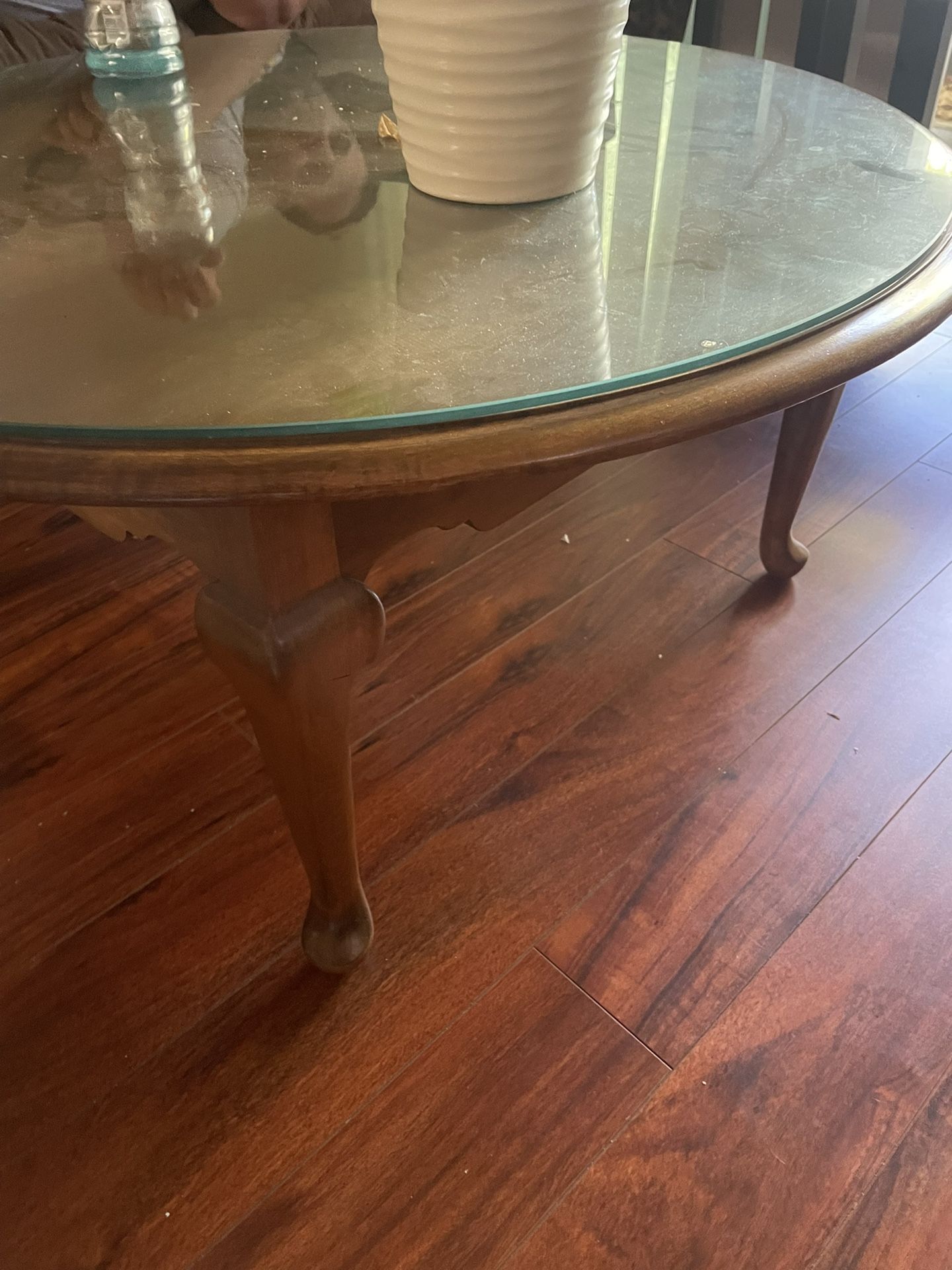Glass And Wood Coffee Table